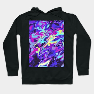 Vibrant Vaporwave Marble - Digital Paint Spill Hoodie